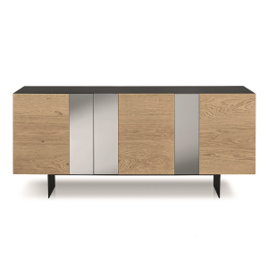 Madia in legno 180 cm 3 ante Rovere con specchio 2 piedini - ROMEO